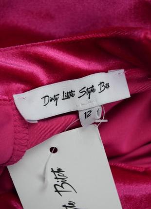 Платье платье миди велюровое бархатное с драпировкой ярко розовое5 фото