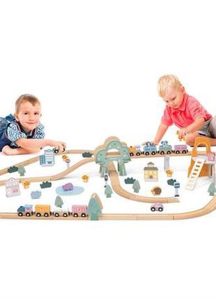 Іграшкова залізниця viga toys дерев'яна 39 ел. (50266)