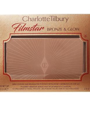 Палетка для контуринга лица charlotte tilbury filmstar bronze & glow - light/medium mini (мини)5 фото