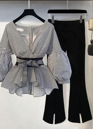 Костюм: блузка та штани ( в расцветках)рр 42-52