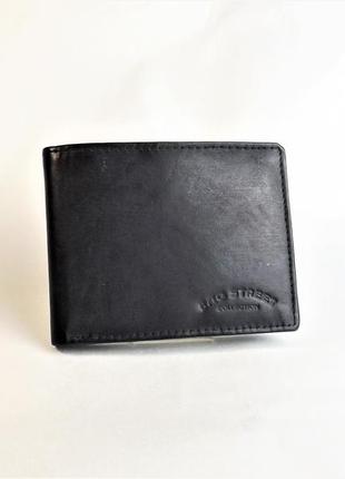 Шкіряне чоловіче портмоне bag street чорне німеччина