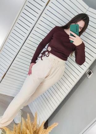 Молочные штаны в рубчик от missguided