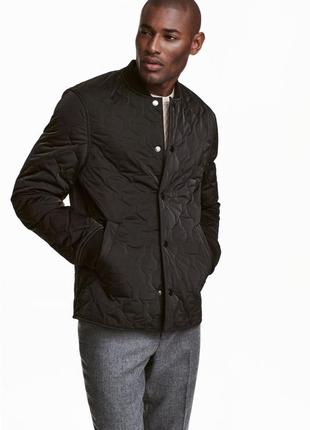 Стильная стеганая куртка h&m quilted jacket black