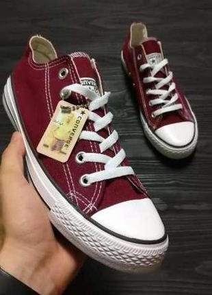 Converse all star, конверси ол стар, конверс низькі, бордові (dark red) 40 — 25,5 см