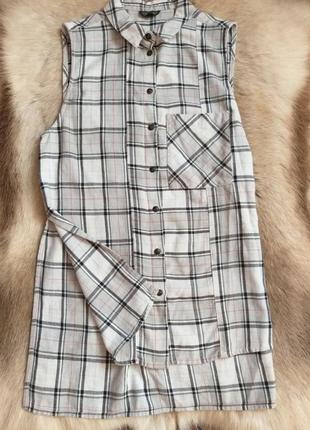 Сорочка в клітинку з розрізами по боках topshop1 фото