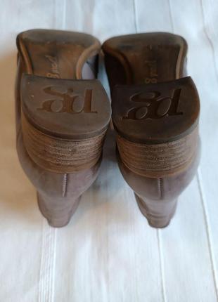 Трюфельно-сірі шкіряні жіночі черевики броги челсі оксфорди paul green р.4,5/37/37,55 фото
