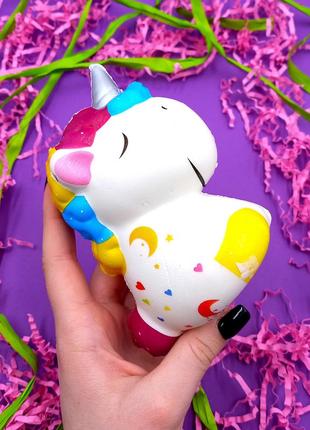 Сквиш единорог антистресс игрушка для детей, детская игрушка единорог мягкая с запахом, squishy unicorn топ2 фото