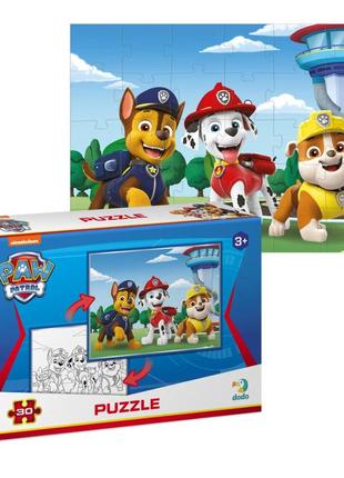 Дитячі пазли 2 в 1 paw patrol "гонщик, маршал та кремез" dodo 200160 30 елементів топ