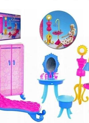 Мебель кукольная гардеробная для барби, шкаф, трюмо, манекен, софа и тд. gloria 2909