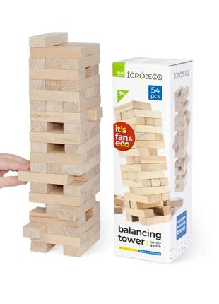 Настольная игра дженга "башня-балансир" igroteco 900088 54 элемента топ
