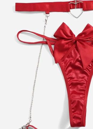 Сексуальний комплект білизни з поясом та гартерами, еротична жіноча білизна