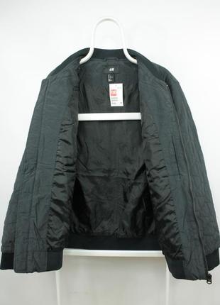 Стильная куртка бомбер h&amp;m quilted bomber jacket dark gray9 фото