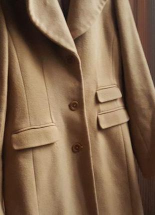 Женское бежевое пальто куртка тренч шуба шерстяное теплое оверсайз2 фото