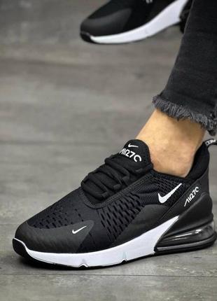 Мужские спортивные черно-белые кроссовки с сеткой nike air max 270 🆕 найк
