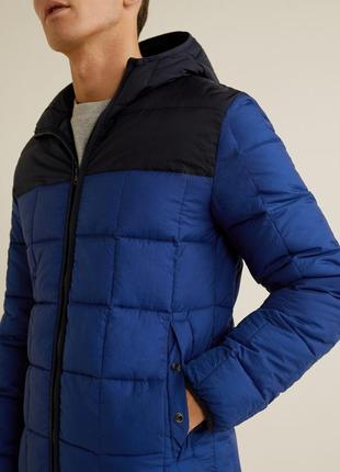 Мужская демисезонная куртка с капюшоном синяя xl-xxl mango оригинал5 фото