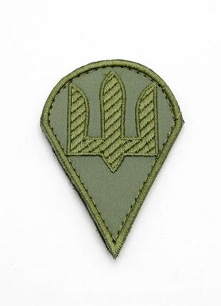 Шеврон десантно-штурмовые войска 5*8 см, шеврон олива с трезубцем зсу, форма парашют,...