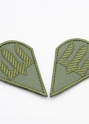 Шеврон десантно-штурмовые войска 5*8 см, шеврон олива с трезубцем зсу, форма парашют,...