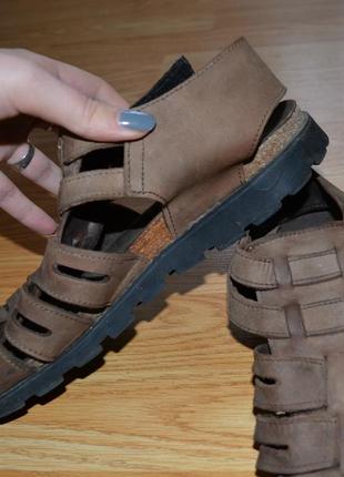 Кожаные сандалии босоножки на пробковой подошве3 фото