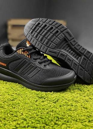 Чоловічі літні кросівки adidas terrex чорні з помаранчевим модні кросівки адідас терекс чудової якості9 фото