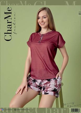 Жіноча піжама шорти і футболка charme туреччина