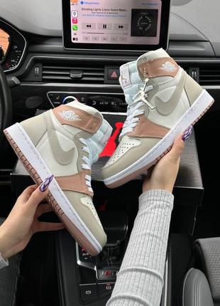 Кроссовки nike air jordan 1 high "milan beige fur”
