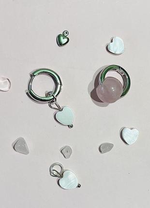 Сережкт трансформери, кварц перламутр