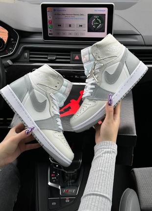 Кроссовки nike air jordan 1 high "grey white”