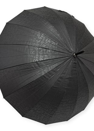 Женский зонтик трость на 16 спиц с теснёным узором1 фото