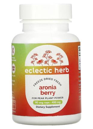 Eclectic institute, freeze dried fresh, ягоды аронии, 225 мг, 90 растительных капсул