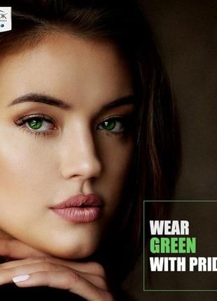 Линзы контактные для глаз цветные зеленые fresh look gemstone green