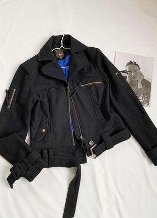 Пальто, косуха, укороченное, черное, шерстяное, vero moda5 фото