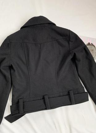 Пальто, косуха, укороченное, черное, шерстяное, vero moda6 фото