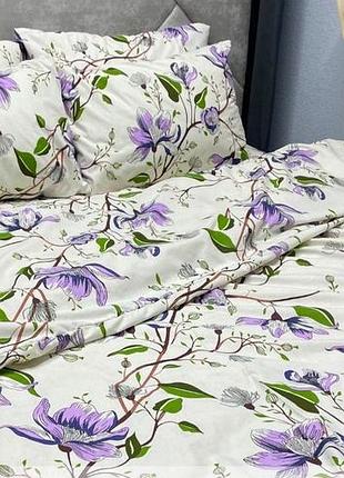 Двоспальна підковдра квіти троянди сердця білий бязь голд люкс віталіна