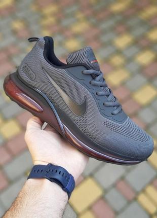 Чоловічі літні кросівки nike air running темно сірі чорні модні кросівки найк ранінг чудової якості