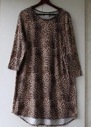 М'яке класне трикотажне плаття з леопардовим принтом