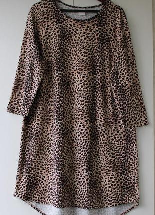 Мягкое классное трикотажное платье с леопардовым принтом2 фото