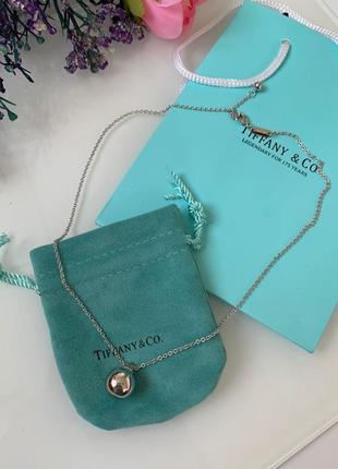 Цепочка с кулоном тиффани tiffany / подвеска шарик / упакована в мешочек тиффани