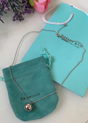 Цепочка с кулоном тиффани tiffany / подвеска шарик / упакована в мешочек тиффани 6