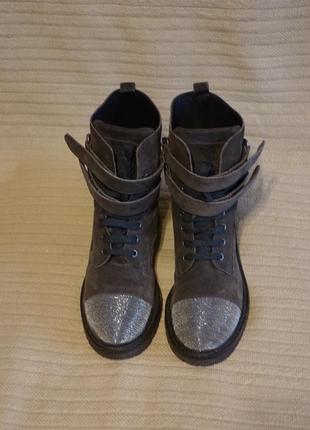 Брутальні високі шкіряні черевики з подвійною застібкою brunello cucinelli італія 40 р.3 фото
