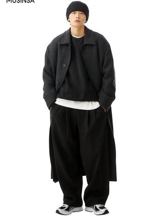 Чёрное длинное шерстяное пальто westbury1 фото
