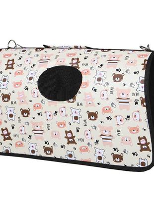 Сумка-переноска для кішок taotaopets 243307 bear 52*22*29 см beige