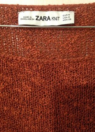 Терракотовый свитер zara knit4 фото