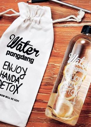 Уцінка. пляшка для води detox, з чохлом, 1000 мл