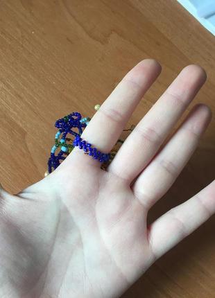 Кольцо из бисера бабочка 2