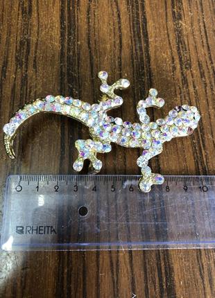 Пряжка на ремень саламандра ящерица кристаллы2 фото