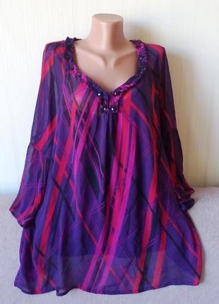 Блуза цветная, батал, р. 24
