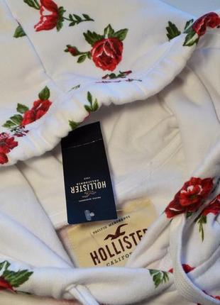 Оригинальный белый свитшот в цветы hollister3 фото