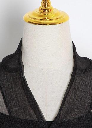 Блуза с пышными рукавами из органзы в стиле zara, блуза-сетка блуза блузка сорочка футболка dior4 фото