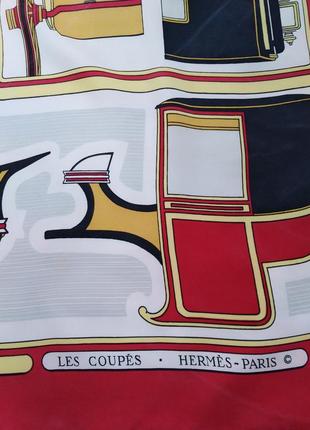 Винтажный шелковый платок les coupes hermes paris.3 фото