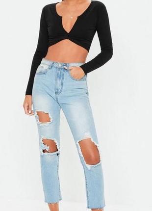 Чорный топ с длинным рукавом от missguided4 фото